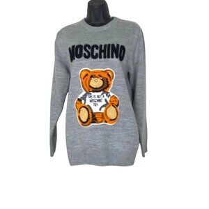 Moschino Couture Grey Wool Teddy Bear Sweater Size M